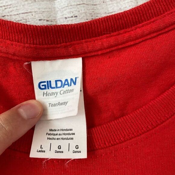 Ohio state buckeyes women L 100% cotton Crewneck shortsleeve tshirt red - Picture 6 of 9